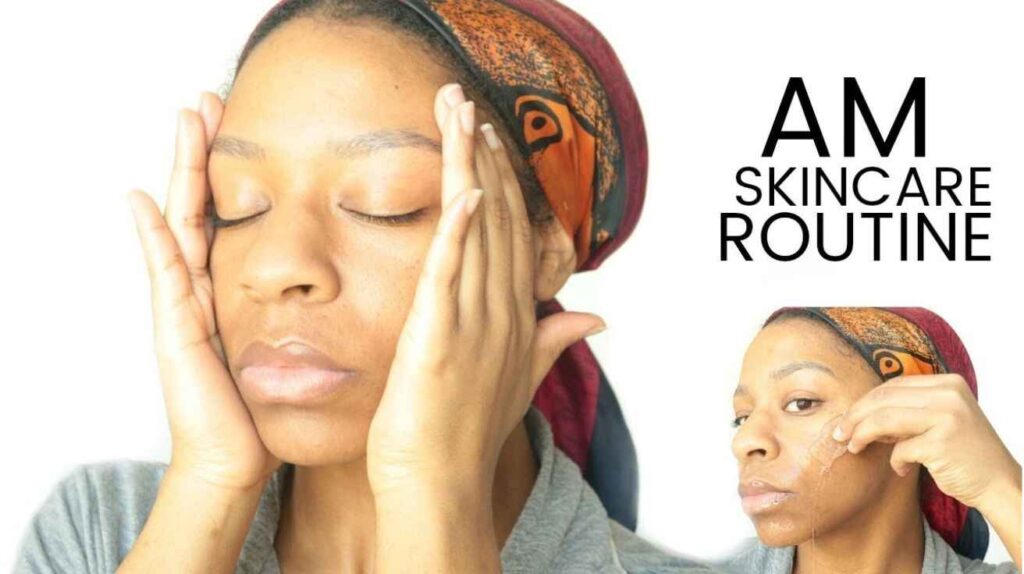 A refreshing morning skincare routine with cleansers, serums, and sunscreen to start the day.