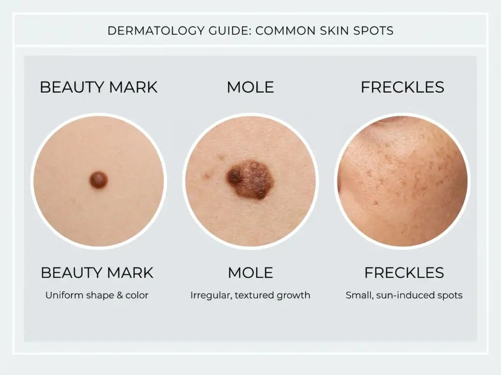 Beauty Marks vs Moles vs Freckles How to Tell Them Apart