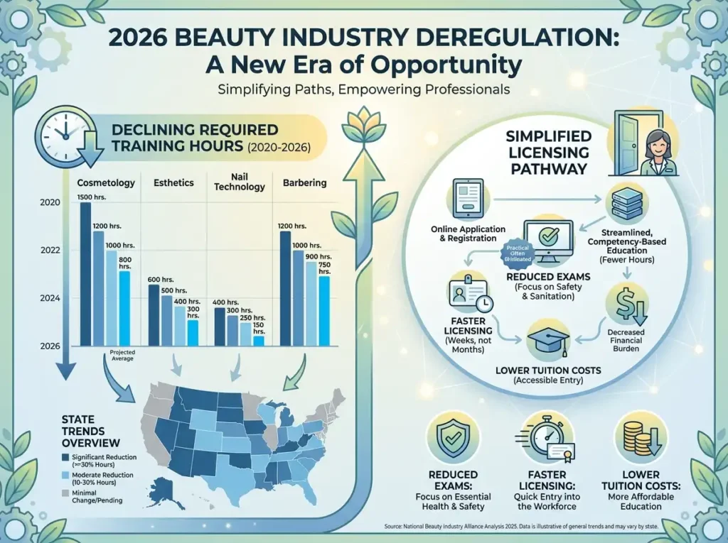 beauty school deregulation trend infographic