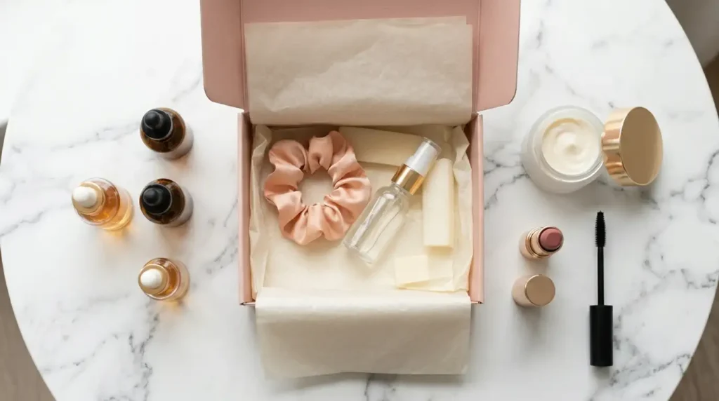 Allure Beauty Box 2026 review with makeup and skincare products